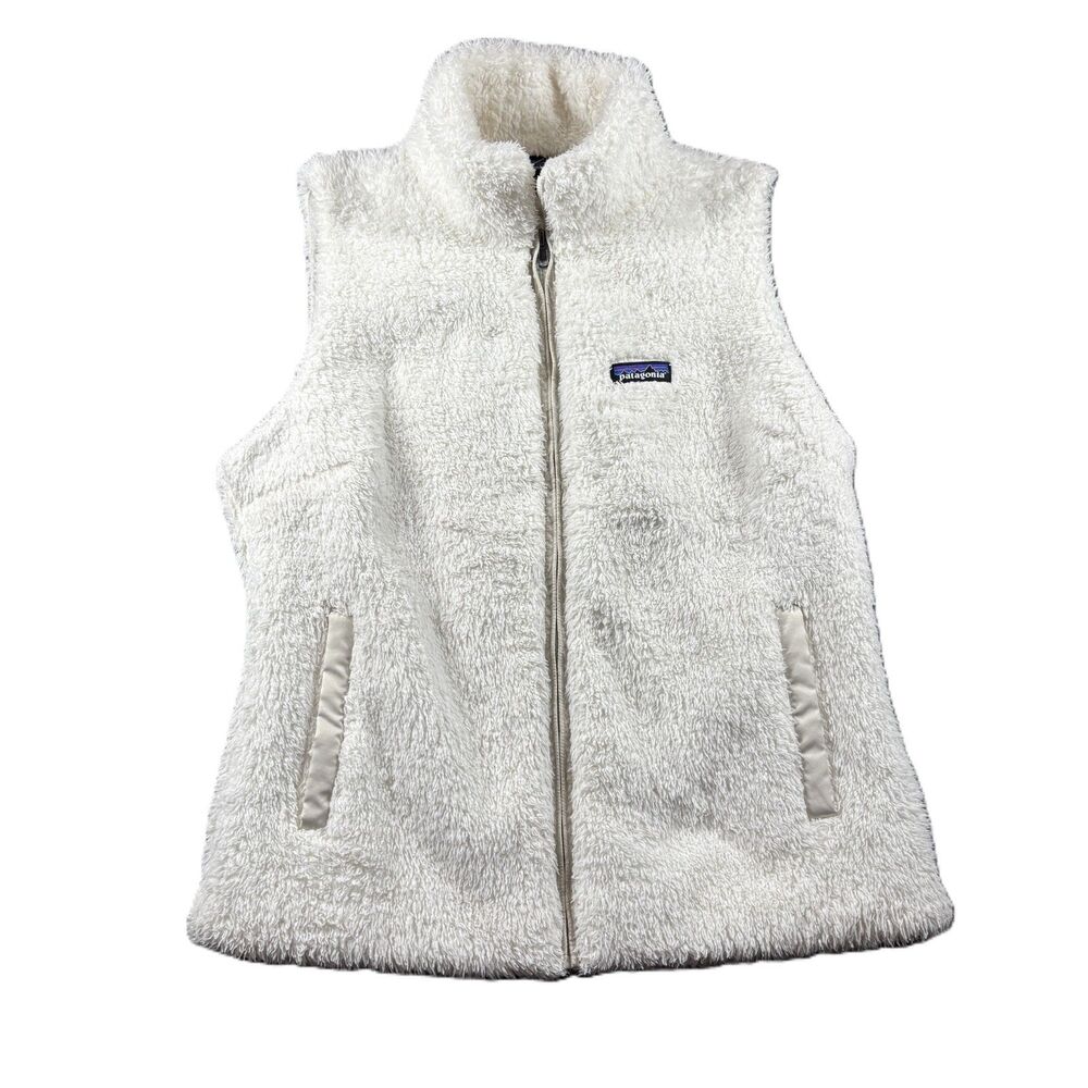 Patagonia Los Gatos Women Outdoor Fleece Vest Full Zip Preppy Gorpcore White XL